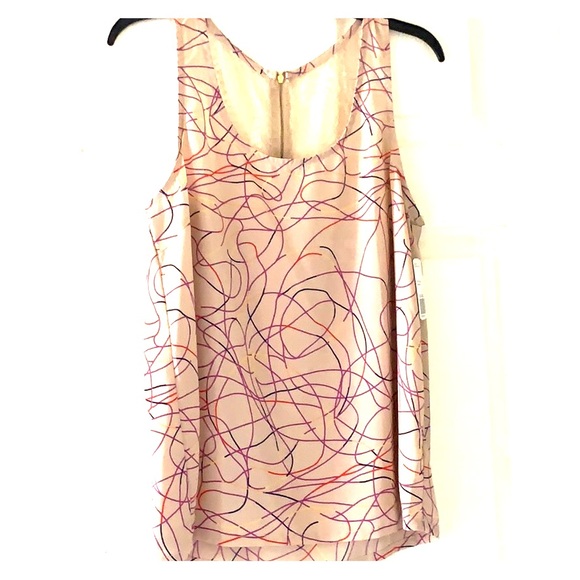 Multicolor Lace Back Sleeveless Top | Size: L - Picture 1 of 2
